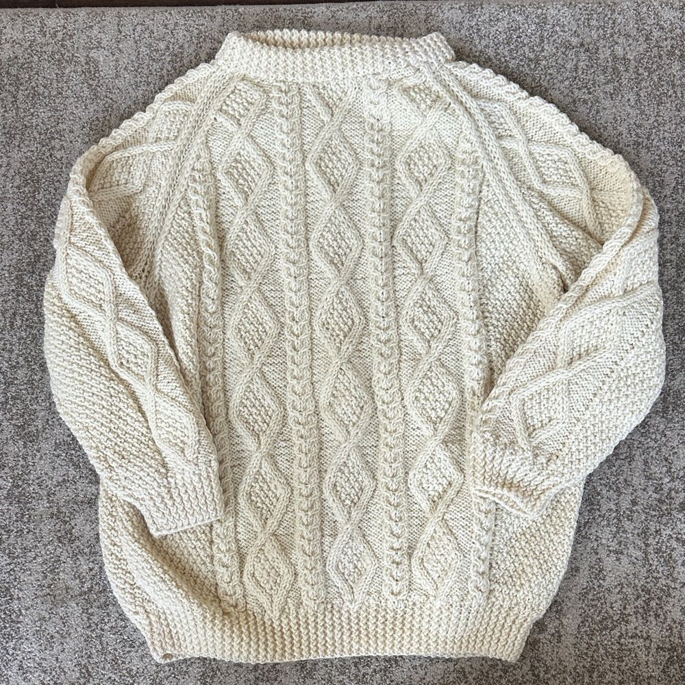 Quill’s Wool Hand Knit Aran Irish Sweater 1XL-2XL